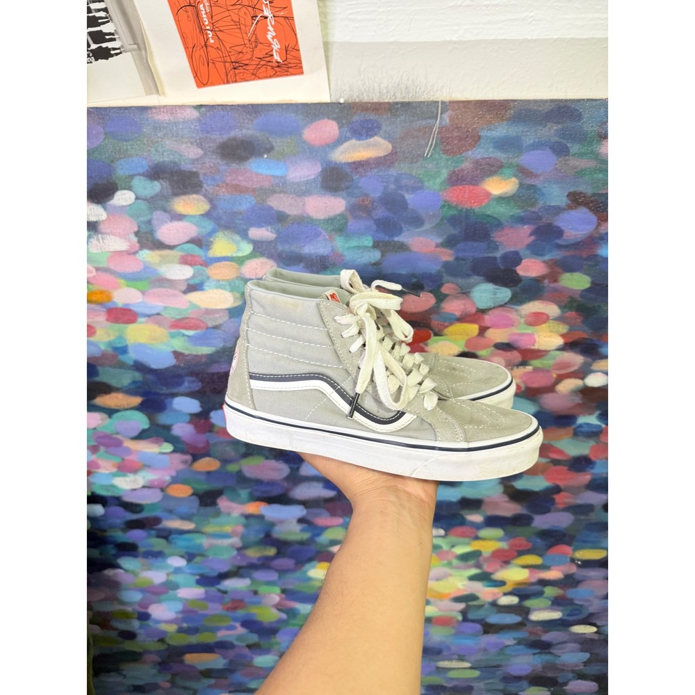 Vans Sk8-Hi MLB New York Yankees Grey Suede High Top Sneakers Mens 6.5 Womens 8